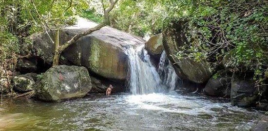 Seetharkundu Waterfalls cascading through the Nelliyampathy foothills, Kollengode, Palakkad, Kerala